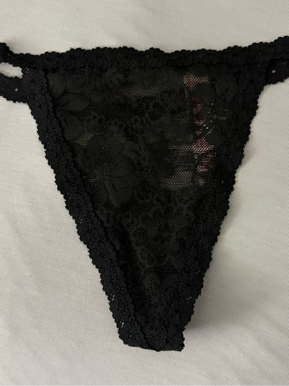Victoria's Secret Black Lace Sheer Thong